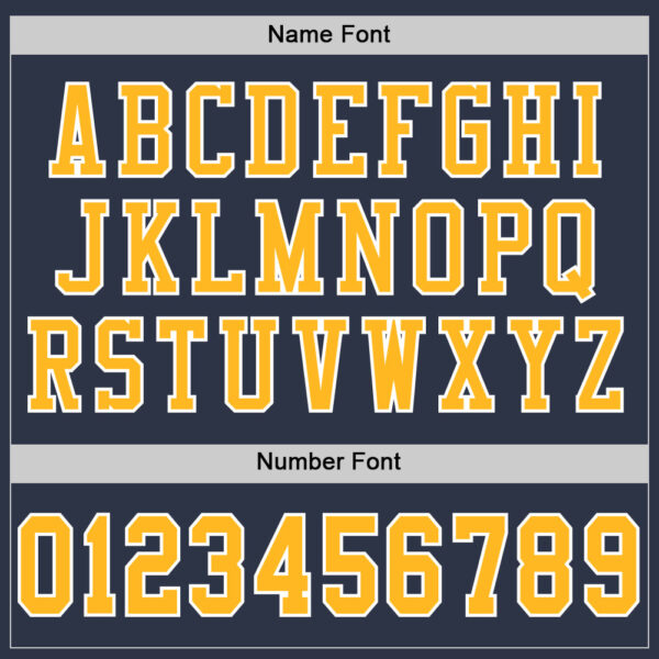 Custom Navy Gold-White Mesh Authentic Football Jersey - Image 4