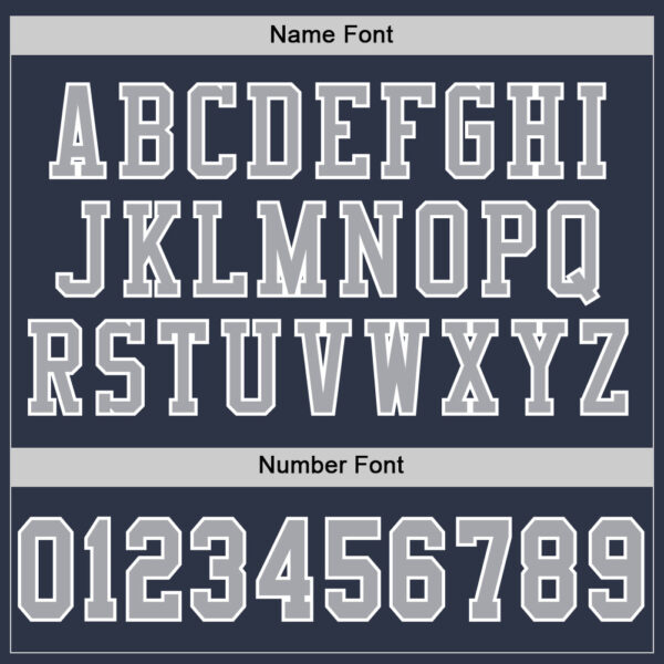 Custom Navy Gray-White Mesh Authentic Football Jersey - Image 4
