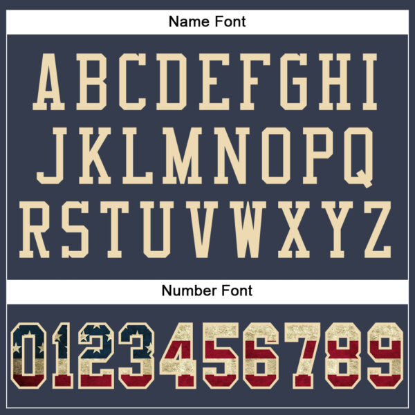 Custom Navy Vintage USA Flag-Cream Mesh Authentic Football Jersey - Image 4