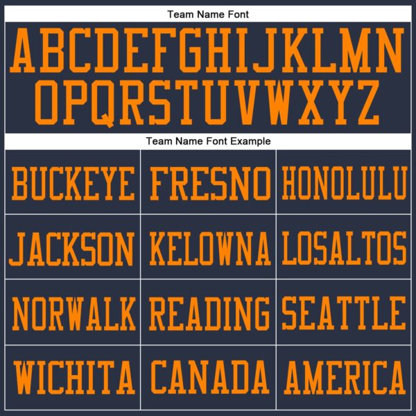 Custom Navy Bay Orange Mesh Authentic Football Jersey - Image 3