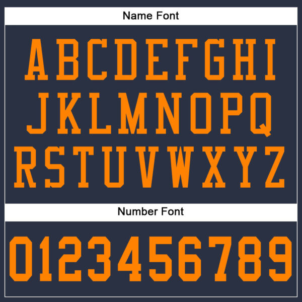 Custom Navy Bay Orange Mesh Authentic Football Jersey - Image 4