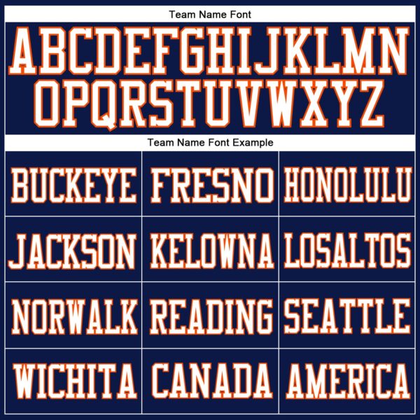 Custom Navy White-Orange Mesh Authentic Football Jersey - Image 3
