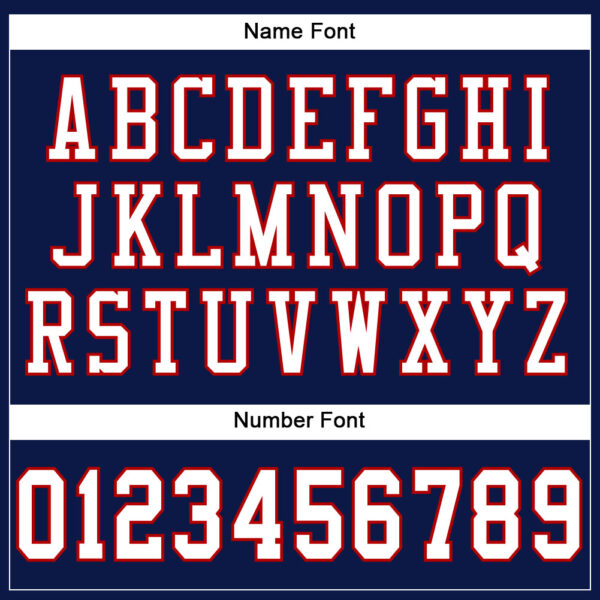 Custom Navy White-Red Mesh Authentic Football Jersey - Image 4