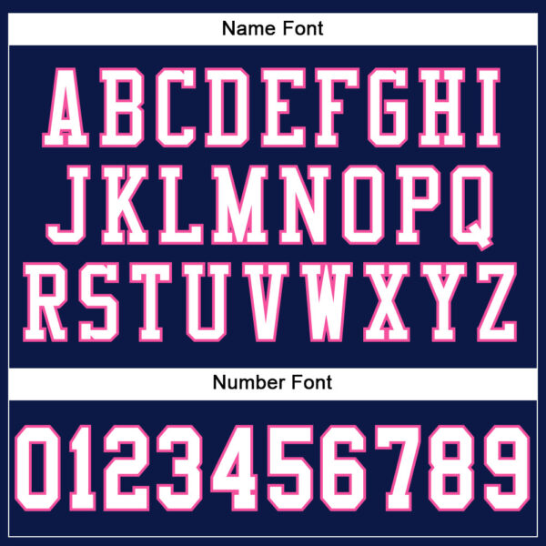 Custom Navy White-Pink Mesh Authentic Football Jersey - Image 4