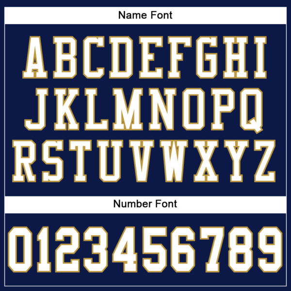 Custom Navy White-Old Gold Mesh Authentic Football Jersey - Image 4