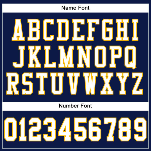 Custom Navy White-Gold Mesh Authentic Football Jersey - Image 4
