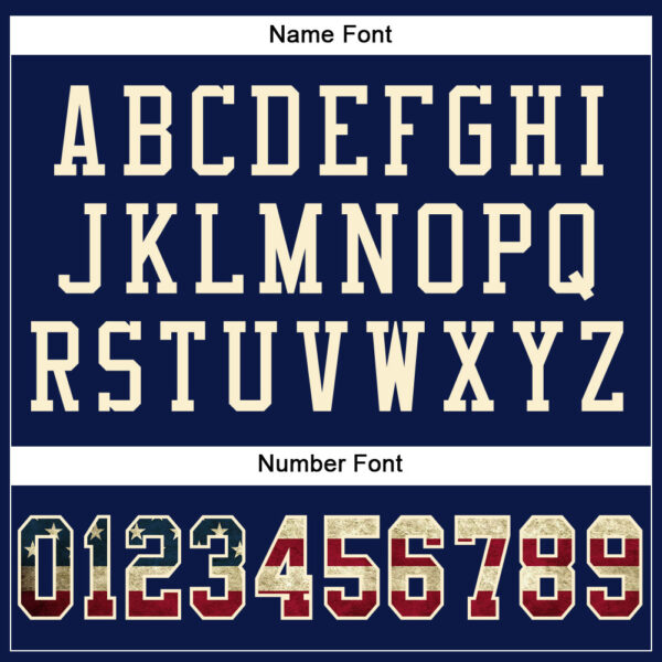 Custom Navy Vintage USA Flag-Cream Mesh Authentic Football Jersey - Image 4