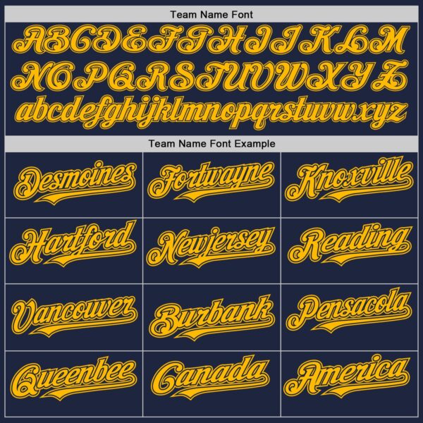 Custom Navy Gold Authentic Baseball Jersey - Image 4