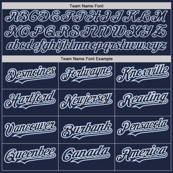 Custom Navy White-Light Blue Authentic Baseball Jersey - Image 4