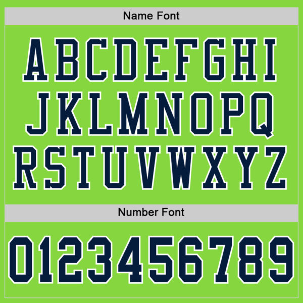 Custom Neon Green Navy-White Mesh Authentic Football Jersey - Image 4