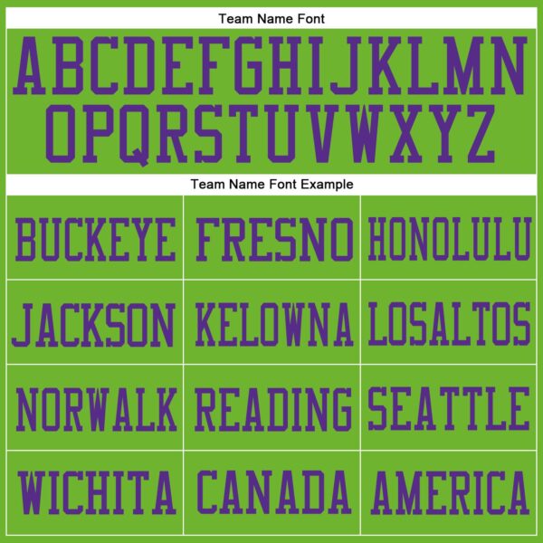 Custom Neon Green Purple Mesh Authentic Football Jersey - Image 3