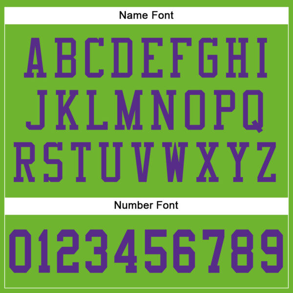 Custom Neon Green Purple Mesh Authentic Football Jersey - Image 4