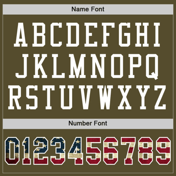 Custom Olive Vintage USA Flag-White Mesh Authentic Salute To Service Football Jersey - Image 4