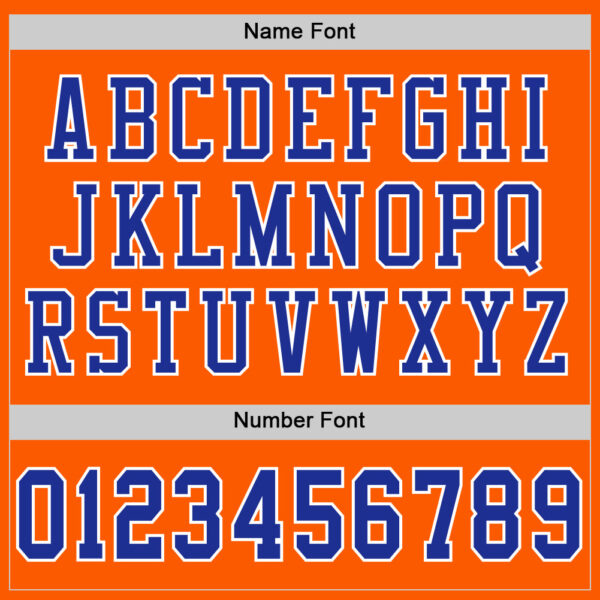 Custom Orange Royal-White Mesh Authentic Football Jersey - Image 4