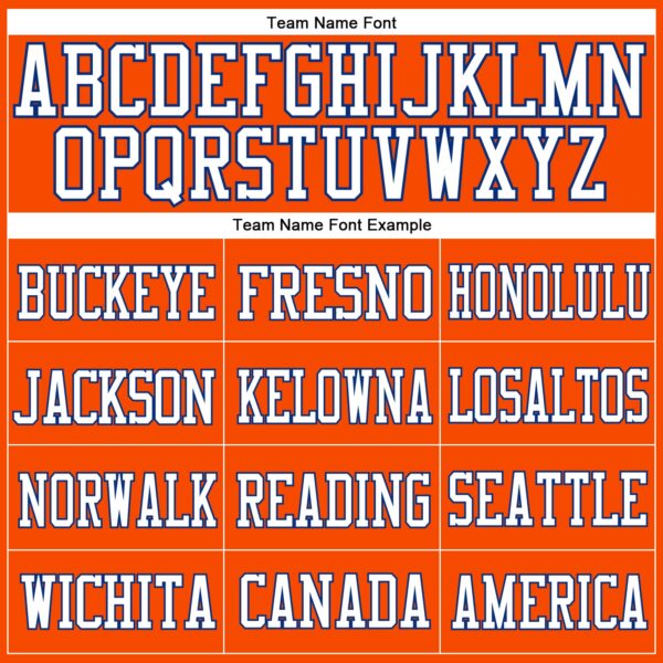 Custom Orange White-Royal Mesh Authentic Football Jersey - Image 3