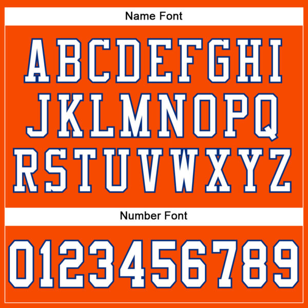 Custom Orange White-Royal Mesh Authentic Football Jersey - Image 4