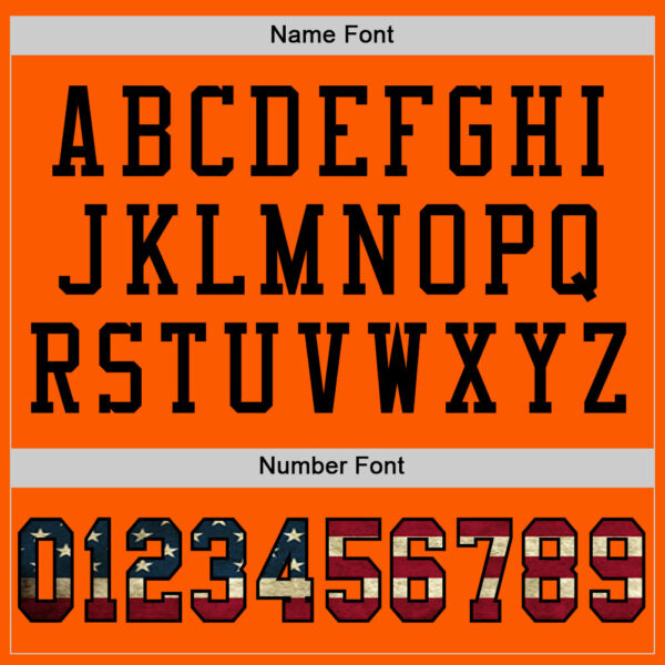 Custom Orange Vintage USA Flag-Black Mesh Authentic Football Jersey - Image 4
