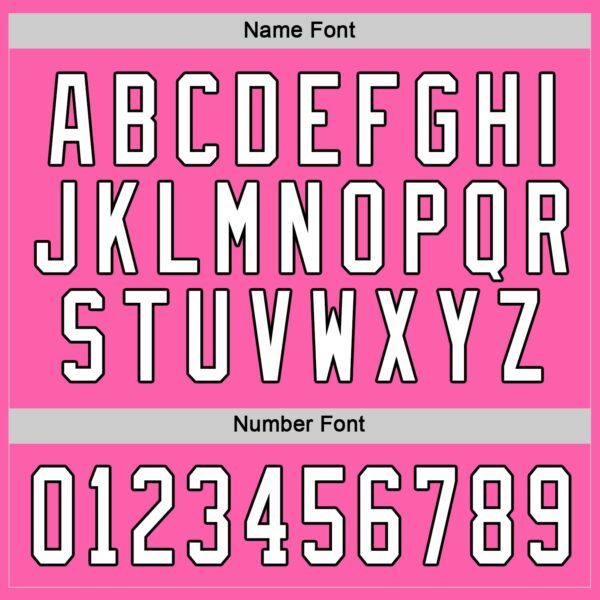 Custom Pink White-Black Hockey Jersey - Image 4