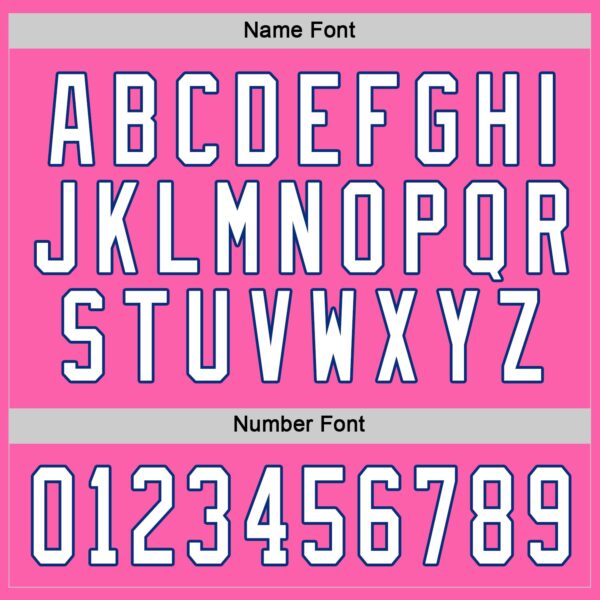 Custom Pink White-Royal Hockey Jersey - Image 4