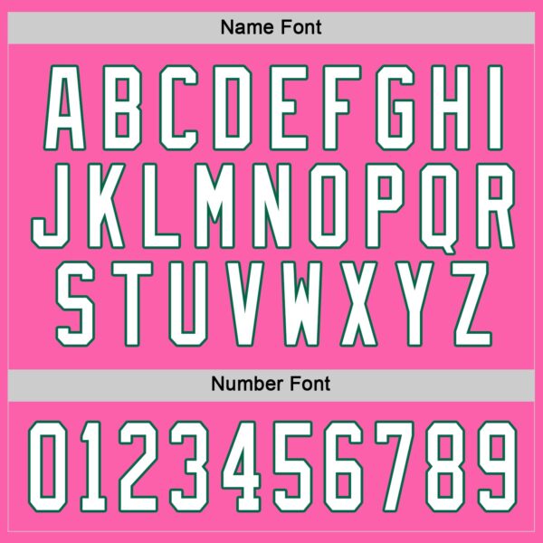 Custom Pink White-Kelly Green Hockey Jersey - Image 4