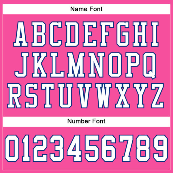 Custom Pink White-Royal Mesh Authentic Football Jersey - Image 4