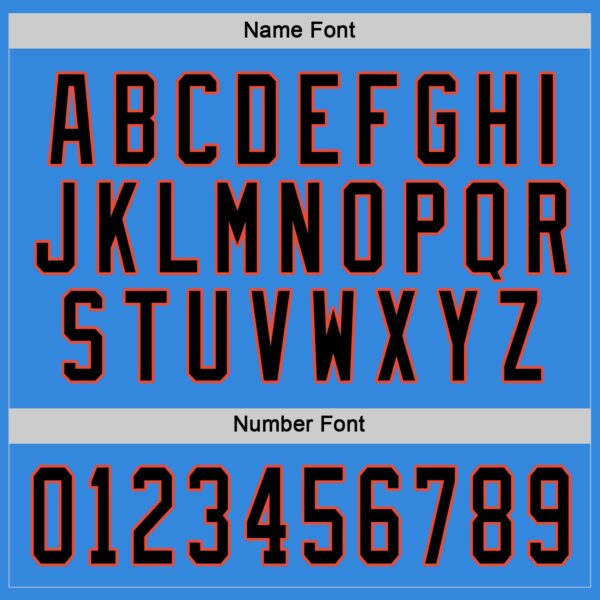 Custom Powder Blue Black-Orange Hockey Jersey - Image 4