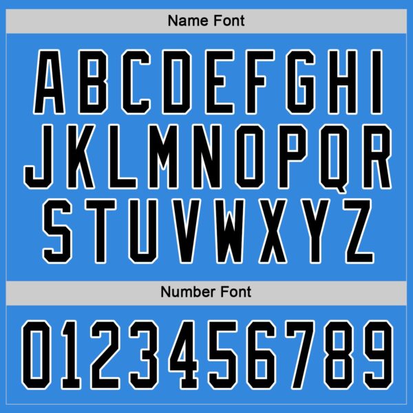 Custom Powder Blue Black-White Hockey Jersey - Image 4