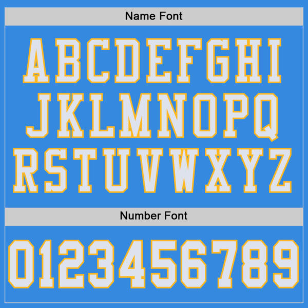 Custom Powder Blue White-Gold Mesh Authentic Football Jersey - Image 4