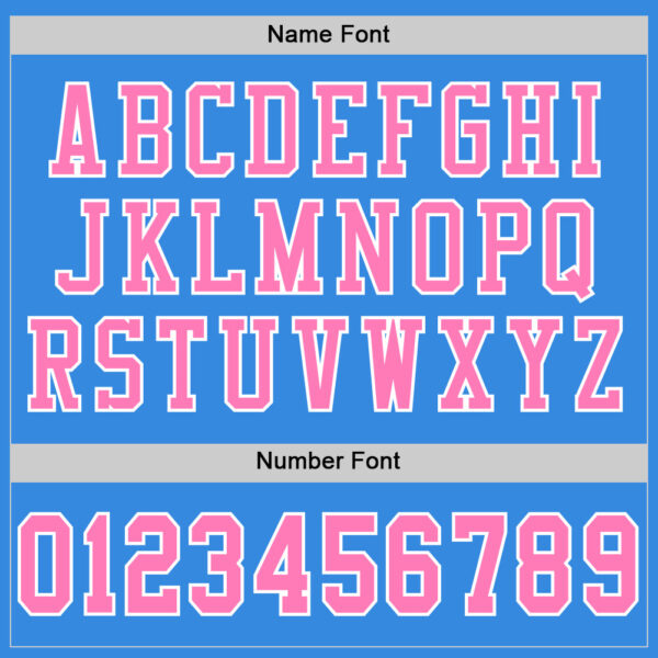 Custom Powder Blue Pink-White Mesh Authentic Football Jersey - Image 4