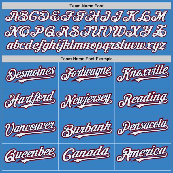 Custom Powder Blue Red-Navy Pinstripe Red Authentic Baseball Jersey - Image 4