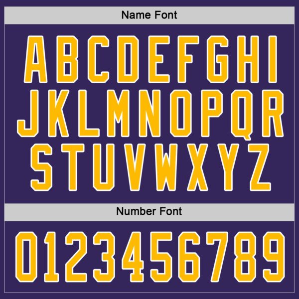 Custom Purple Gold-White Hockey Jersey - Image 4