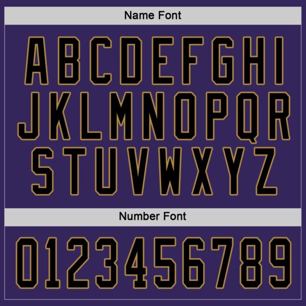 Custom Purple Black-Old Gold Hockey Jersey - Image 4
