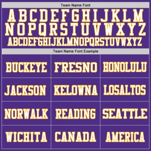 Custom Purple Gold-White Mesh Authentic Football Jersey - Image 3