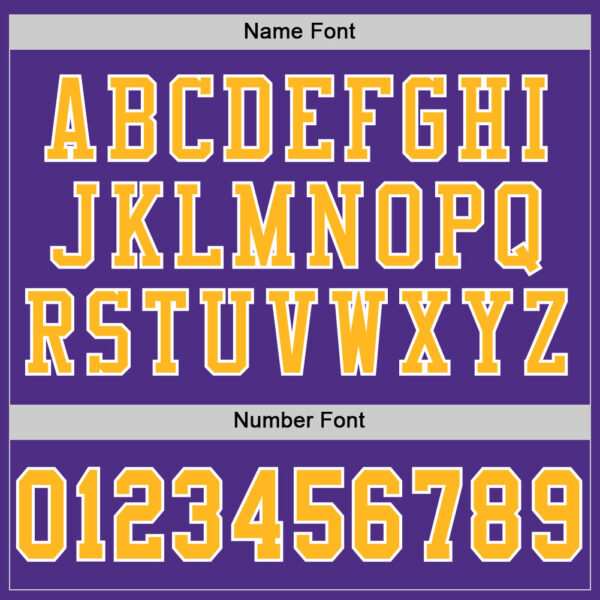 Custom Purple Gold-White Mesh Authentic Football Jersey - Image 4