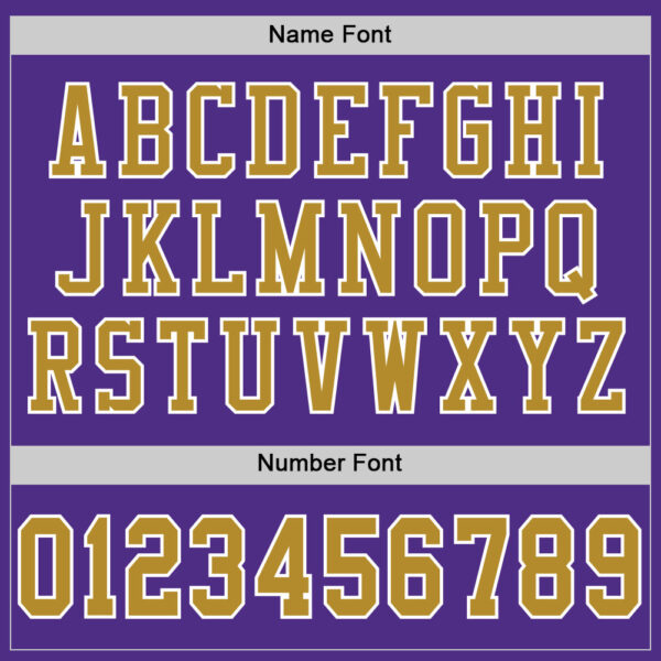 Custom Purple Old Gold-White Mesh Authentic Football Jersey - Image 4