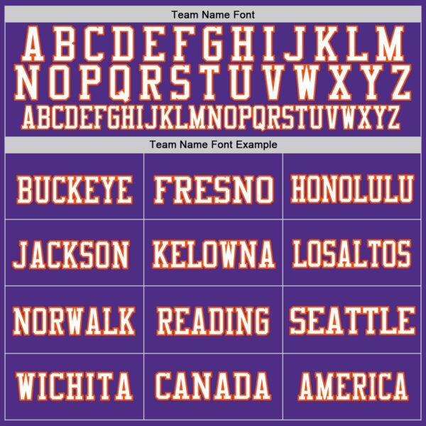 Custom Purple Orange-White Mesh Authentic Football Jersey - Image 3