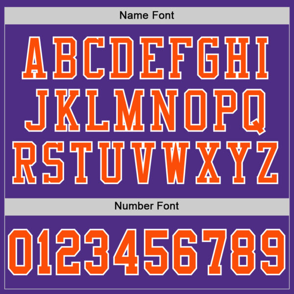 Custom Purple Orange-White Mesh Authentic Football Jersey - Image 4