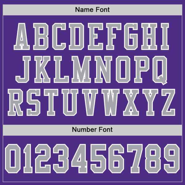 Custom Purple Gray-White Mesh Authentic Football Jersey - Image 4