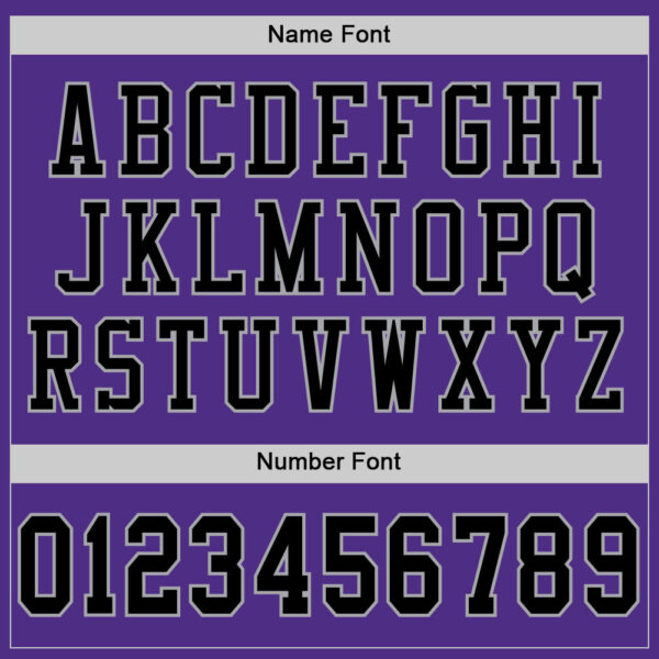 Custom Purple Black-Gray Mesh Authentic Football Jersey - Image 4