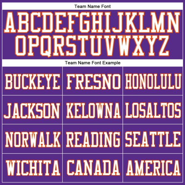 Custom Purple White-Orange Mesh Authentic Football Jersey - Image 3