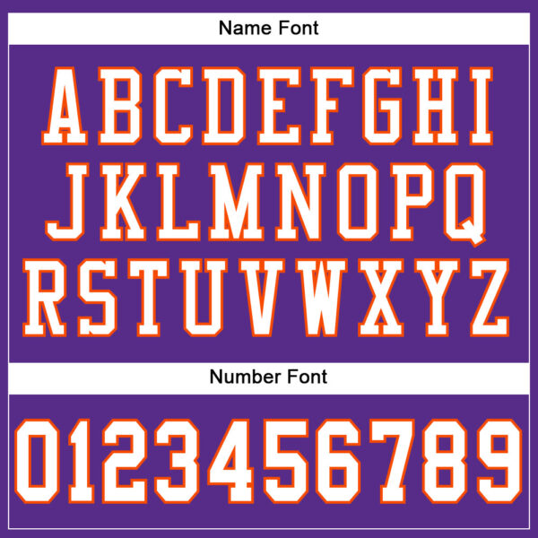 Custom Purple White-Orange Mesh Authentic Football Jersey - Image 4