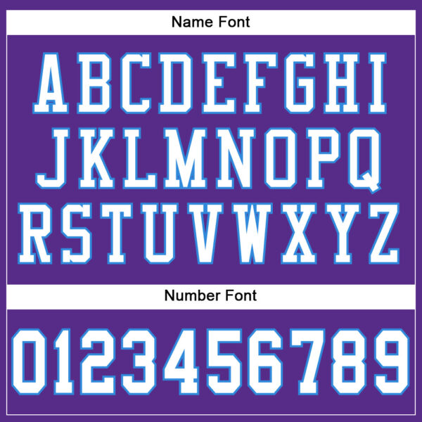 Custom Purple White-Powder Blue Mesh Authentic Football Jersey - Image 4