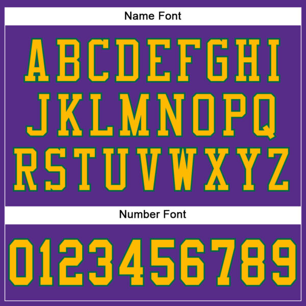 Custom Purple Gold-Kelly Green Mesh Authentic Football Jersey - Image 5