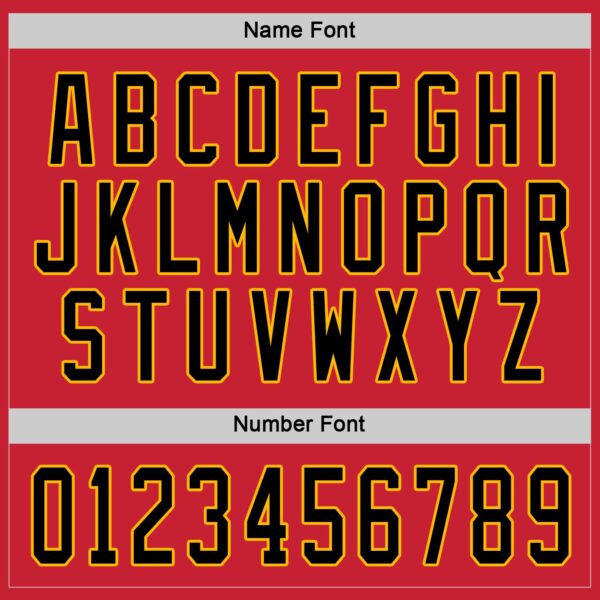 Custom Red Black-Gold Hockey Jersey - Image 4