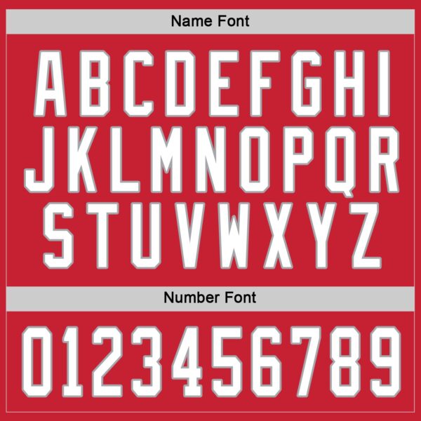 Custom Red White-Gray Hockey Jersey - Image 4