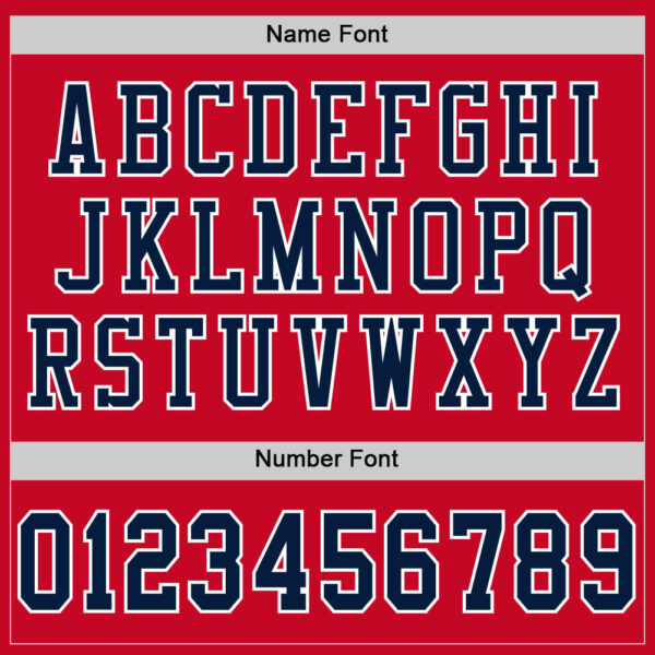 Custom Red Navy-White Mesh Authentic Football Jersey - Image 4