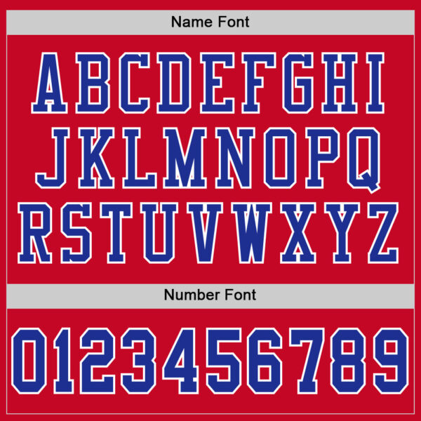 Custom Red Royal-White Mesh Authentic Football Jersey - Image 4