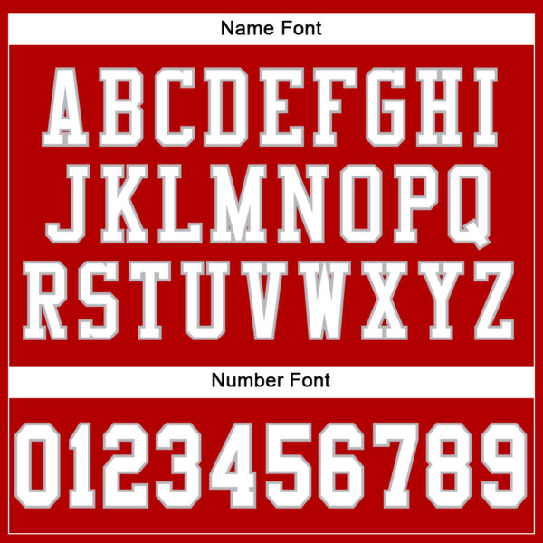 Custom Red White-Gray Mesh Authentic Football Jersey - Image 4