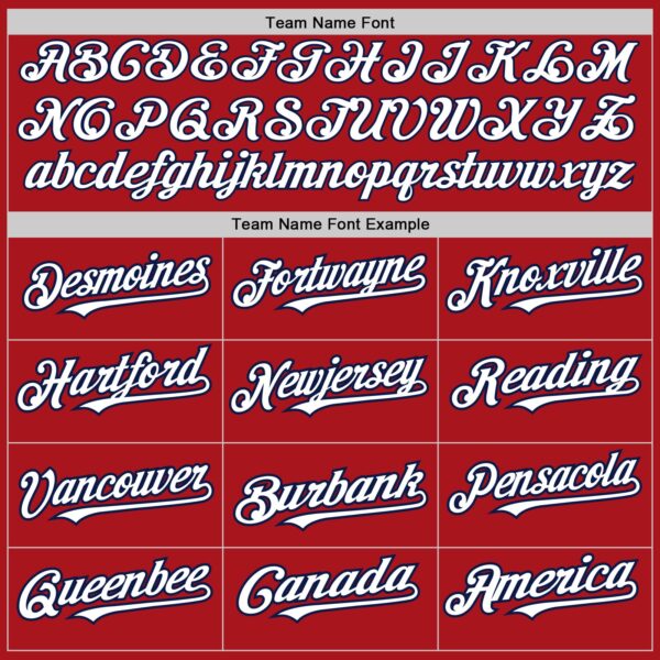 Custom Red White-Navy Authentic Baseball Jersey - Image 4