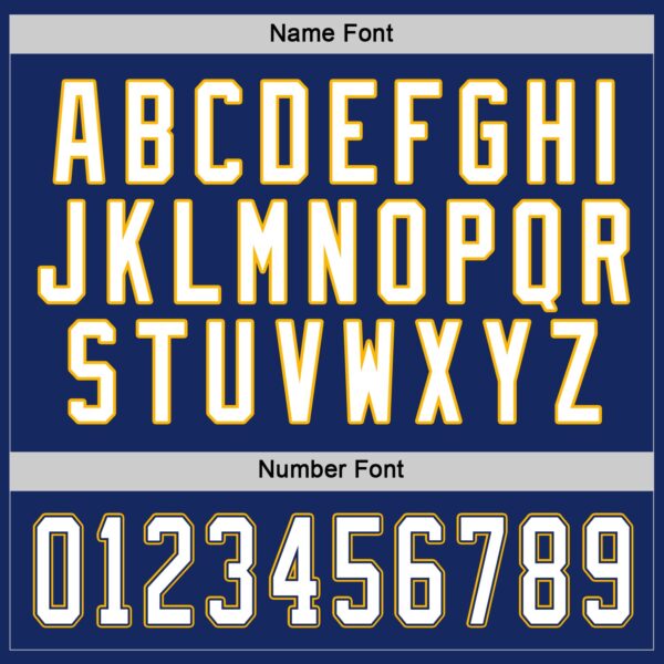 Custom Royal White Navy-Gold Hockey Jersey - Image 4